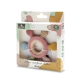 Silicone and Beech Teether “RUDDER” Deep PINK /package/